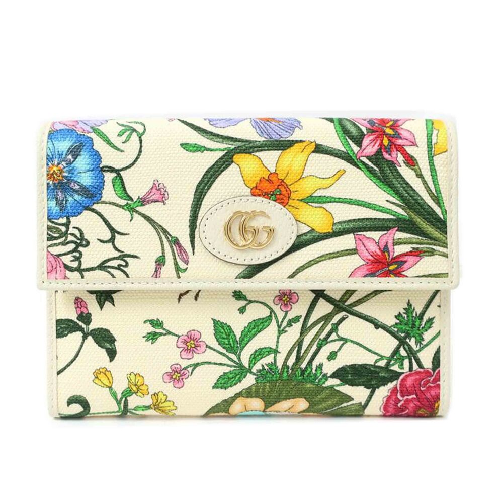 GUCCI Flora Flower Document Case Wallet